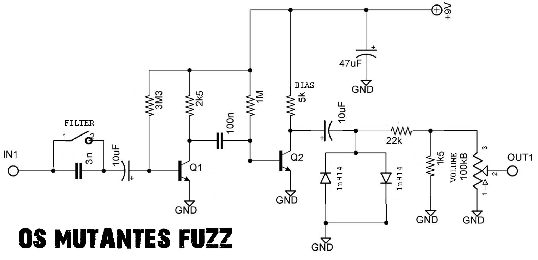 Guitar Effects - Vero - Point to Point - Tag Board Layouts: BALDWIN-BURNS:  Buzzaround, Tag Board Layout